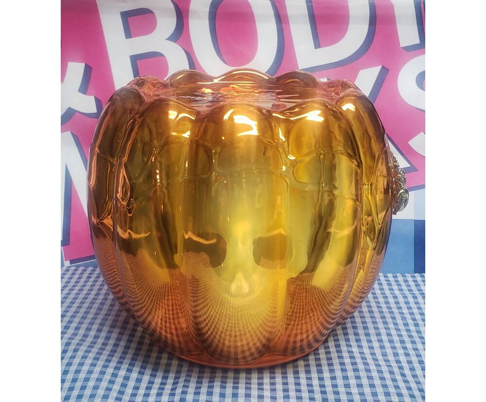 BBW Pumpkin Skull Large 3 Wick Candle Holder / Pedestal Home Fragrance Decor